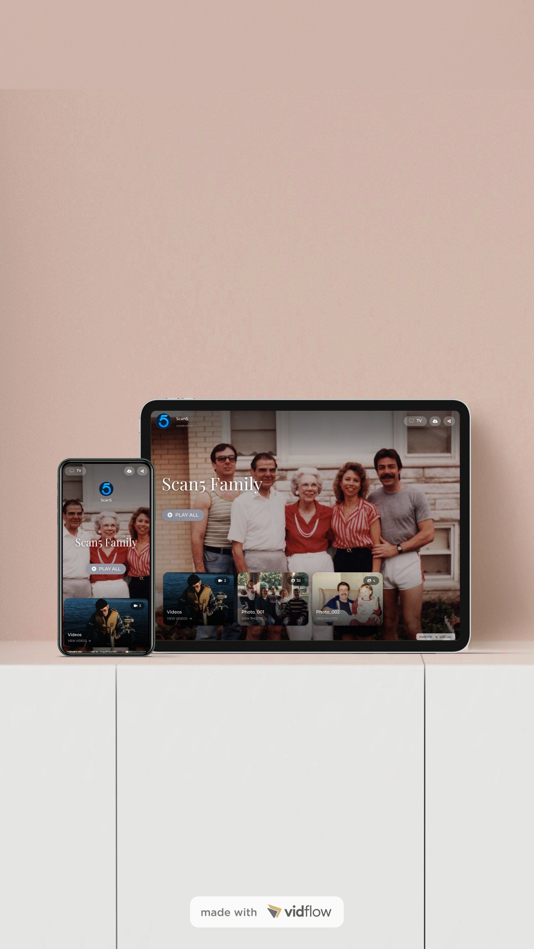 Scan5 gallery shown on phone and tablet side by side