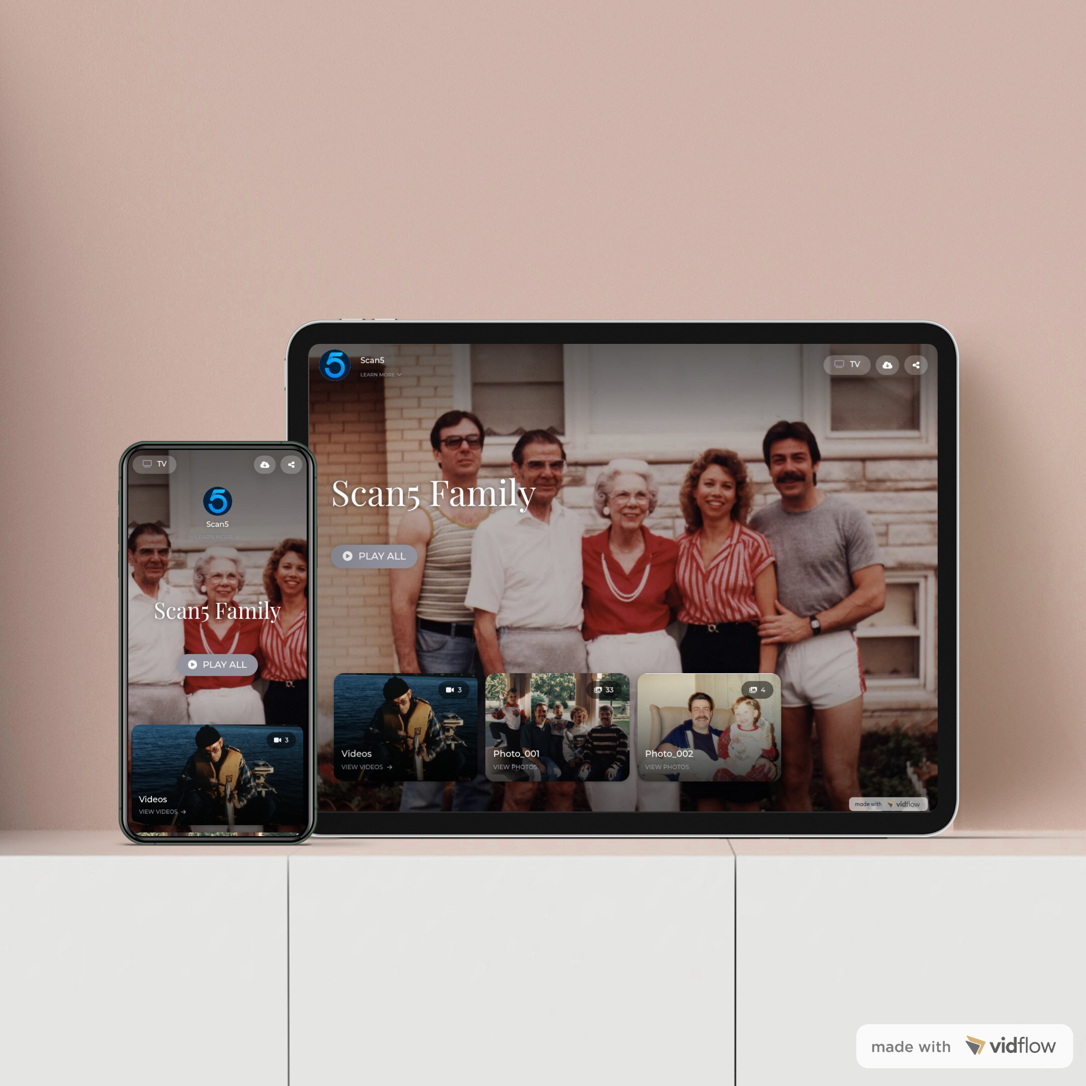 Scan5 gallery on phone and tablet